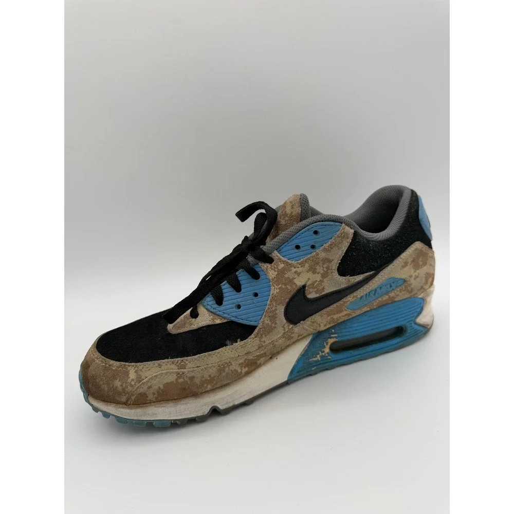Nike Air Max 90 Premium Desert Digital Camo Blue Black 700155-200 Mens‎ 10.5